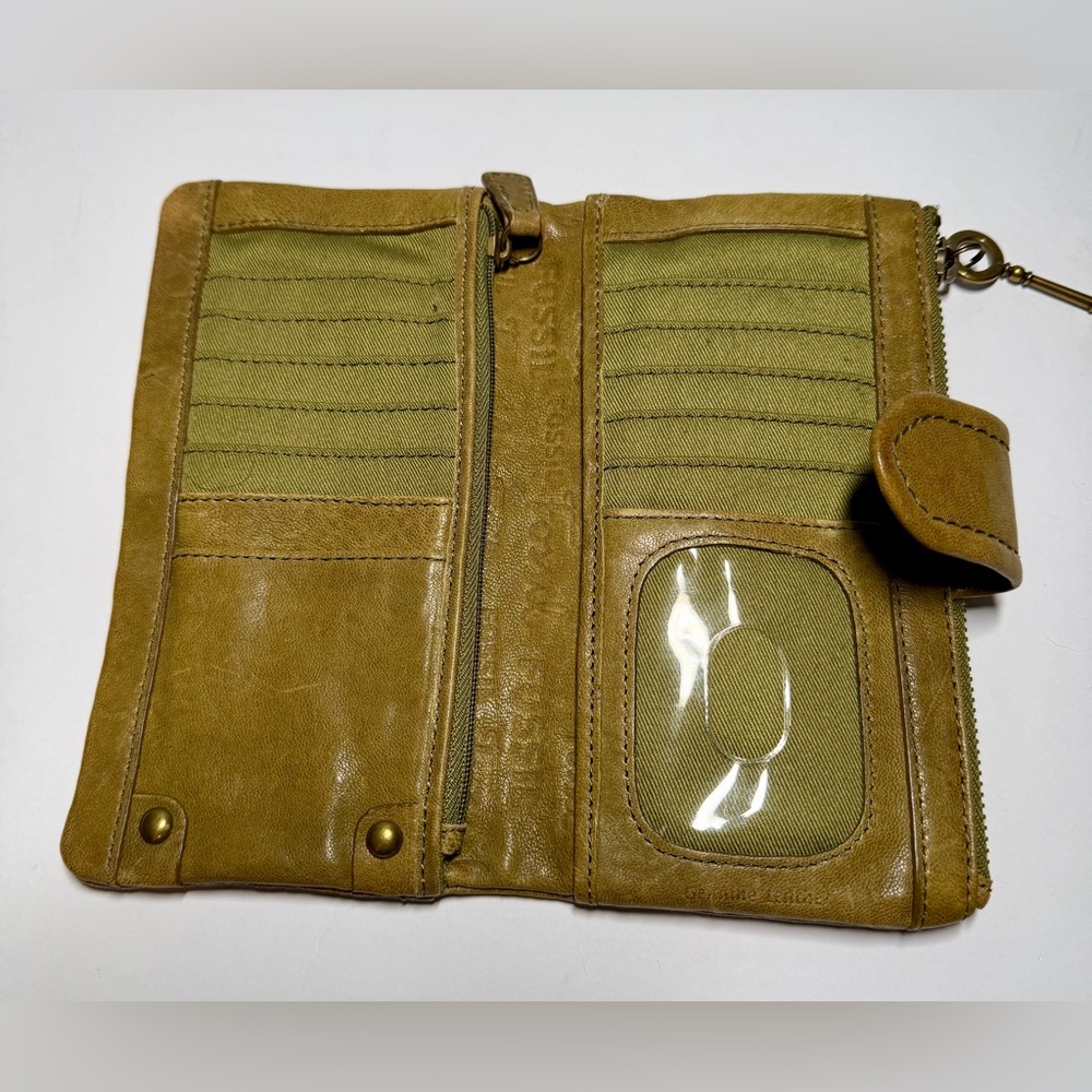 Vintage Fossil Olive Green Soft Leather Wallet - Picture 15 of 15